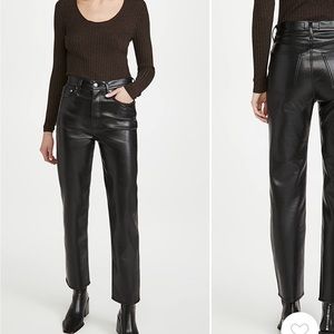 Agolde Recycled Leather Fitted 90's Pants (altered)